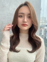 ロンド ボーイ 表参道(Lond BOY)&nbsp;ミニウルフチェリーブラウンブリーチなしレイヤー韓国前髪/原宿