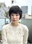 濡れ髪×ゆるふわショートパーマ