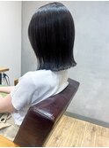 【吉田江梨】暗めカラー切りっぱなしレイヤーボブミディアム暗色