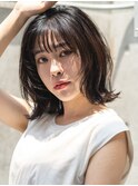 フェイスレイヤー×くびれパーマのマッシュレイヤーミディアム