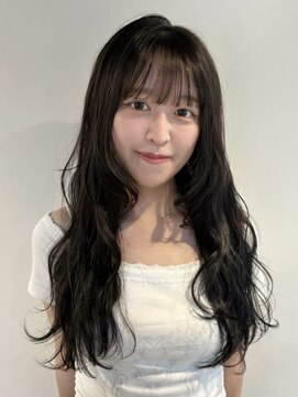 小顔/オリーブグレー/ココアベージュ/黒髪/レイヤー