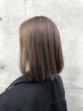 ノス 表参道(NOOS) 髪質改善/グレージュカラー/シルキーベージュ斜めバングNOOS根本