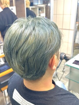 キャラ シャローネ 池袋(Chara Chalone) ライトアッシュグリーン/ツーブロック/メンズ/池袋/本松