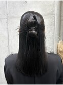 大人かわいいハーフアップ