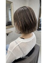 髪質改善Lino hair/縮毛矯正/白髪ぼかし/ハイライト/メンズカット【リノヘア】 ウェーブ巻きボブにハイライト/シナモンベージュ