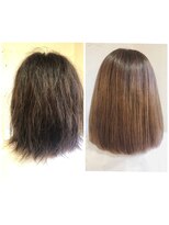 チェルシー 表参道&nbsp;髪質改善と酸熱トリートメントで縮毛矯正と同じ様に癖が伸びる