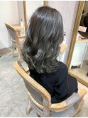 ダークトーンアッシュセミロング『倉敷美容室』『NABLA』