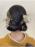 成人式和装振袖ヘアセット　ヘアアレンジ