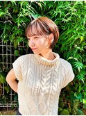 まるみショート/マロンベージュ/前髪カット[池袋駅]