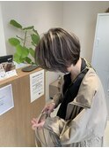 ショートヘアで作るコントラストデザインなハイライト