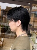 ニュアンスパーマ/センターパート/韓国マッシュ/ダークアッシュ