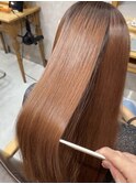 暖色系カラー＋エステ級美髪【縮毛矯正・髪質改善】