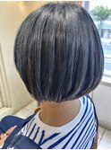 白髪ぼかしアンブレラカラー　エメラルド
