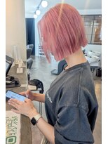 ロンド(RONND) 切りっぱなしボブ×サクラピンクカラー
