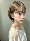 ショートボブミニウルフチェリーブラウン20代30代40代50代