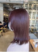 夏に最適！ピンク系カラー　ブリーチなし×透明感チェリーピンク