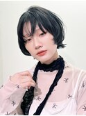 ショートおくれ毛顔周りレイヤーグレージュ_F20554