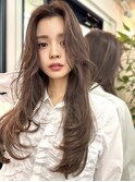 かきあげ前髪カーテンバングレイヤーカット韓国ヘア20代