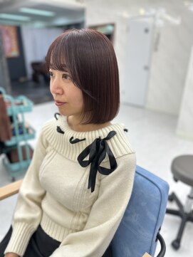 【チェリーレッド×ボブ】艶髪/髪質改善/縮毛矯正/代々木