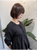 ショコラブラウン×丸みショートボブ