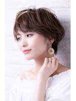 ヘアーアートシフォン 川口東口店(hair art chiffon) ピンクブラウンの切りっぱなしボブのイメチェン大人美髪ヘア