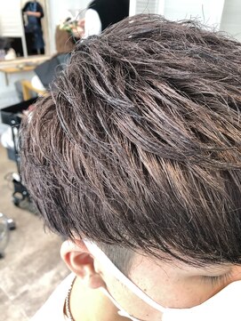 ルー(loup) シルバーパープル/ダブルカラー/ブリーチ/メンズ/福岡/天神/大名