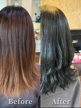 アークスヘアー 艶感♪髪質改善カラー大人可愛いグレージュくびれミディ