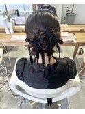 三つ編みポニー