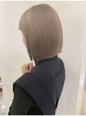 【Blanc】ボブ_ブリーチ_ダブルカラー_ミルクティーベージュ