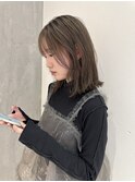 YOKE 顔周りレイヤー外ハネボブミルクティーグレーベージュ