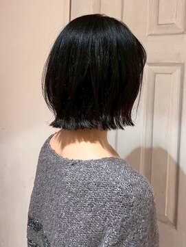 ワンマイル 八潮店(one mile) 切りっぱなしボブ×ナチュラルブラック
