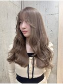 韓国ヘア顔周りレイヤーカットミディアムレイヤーハイトーンボブ