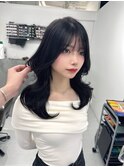 レイヤーロング　オルチャン小顔前髪　艶髪