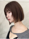 韓国ヘアグレージュカラーブリーチ無し髪質改善イヤリングカラー
