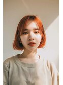 ボブ/オレンジ/ブリーチ/似合わせ【lana hair新宿】
