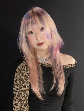 エゴ 池袋(EGO) ロングウルフ ウルフカット デザインカラー ホワイトカラー