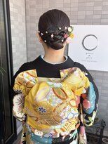 シークエストアンドシプラス(C/QUEST&C-plus)&nbsp;和装　振袖　ヘアセット　タイトアレンジ　シニヨン　辻堂