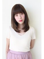 グレースバイハピネス(grace by happiness) 大人可愛いミディアムレイヤー グレージュ 20代30代40代