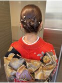 振袖ヘア　タイトシニヨン