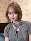 ◆しなる ダークパープル/ボブ/ブリーチなし/オリーブベージュ45