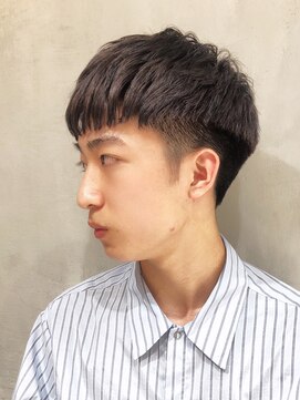 アルバム 銀座(ALBUM GINZA) マッシュウルフ七三オールバックツイストパーマ_ba238013