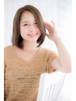 ミック 日暮里店(miq)&nbsp;アシンメトリーくすみカラー耳かけ小顔ミニボブこなれヘアb1