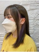 【SENA】インナーカラーパープル イヤリングカラー ミディアム