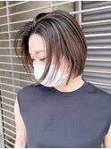 バレイヤージュ_チェリーブラウンフェミニンロング_ba358041