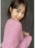 顔まわりカット/マチルダボブ/束感前髪/小顔カット/暗髪カラー
