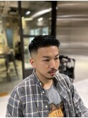 メンズツーブロックワイルドアップバングフェードF