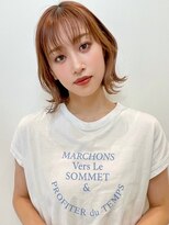 トルネード(TORNADO) オレンジ シルキーベージュ 外ハネパーマ 切りっぱなしボブ t730