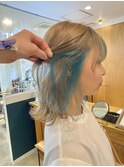 ベージュカラー+シアンカラー stylist聖斗