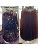 【二村】髪質ストレート　before after