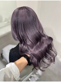 61657ラベンダーパープルブリーチなしダブルカラーアッシュ